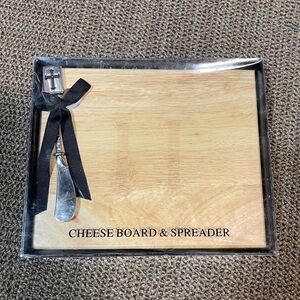 Initial H Wooden Cheese Board with Spreader